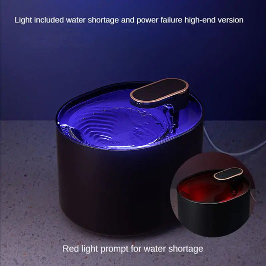 LED Night Light Automatic Pet Water Fountain – 3L (101oz) | Smart Water Level Detection