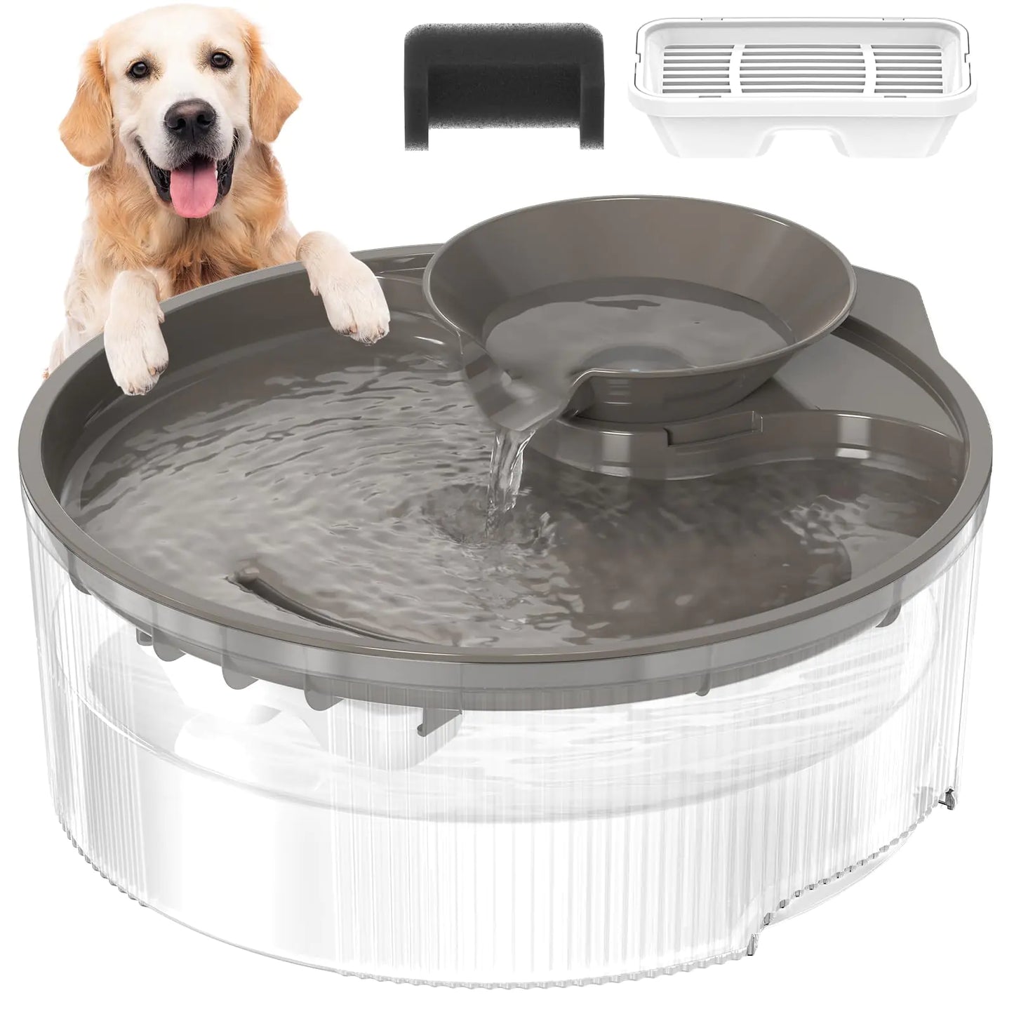 Large Capacity Dog Water Fountain – 5L Pet Water Dispenser for Multi-Pets (Clear)