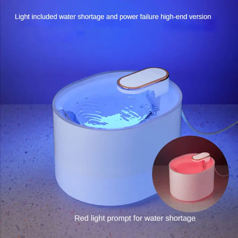 LED Night Light Automatic Pet Water Fountain – 3L (101oz) | Smart Water Level Detection