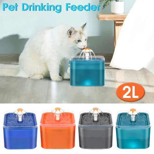 Pet Drinking Fountain Dispenser – Quiet & Automatic (2L)