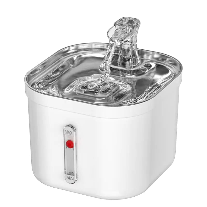 Stainless Steel Automatic Pet Water Fountain – 2L (68oz) | Quiet Pump + Filters