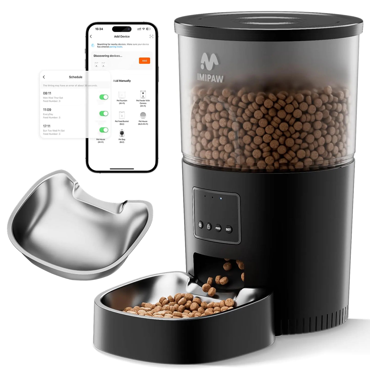 WiFi Cat Feeder – Smart Auto Food Dispenser with App Control & Dual Power